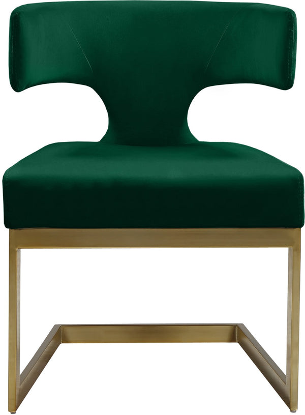 Alexandra Velvet / Engineered Wood / Metal / Foam Contemporary Green Velvet Dining Chair - 22" W x 22" D x 29" H
