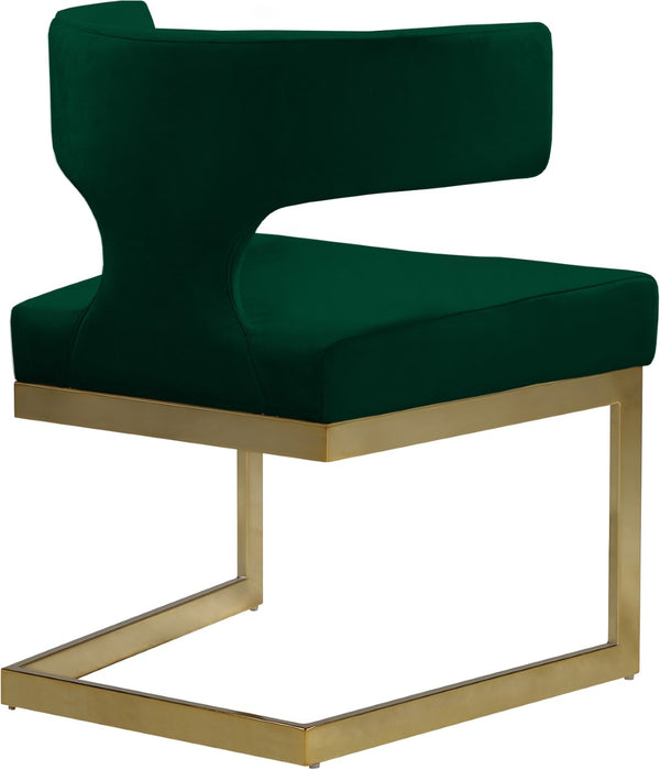 Alexandra Velvet / Engineered Wood / Metal / Foam Contemporary Green Velvet Dining Chair - 22" W x 22" D x 29" H