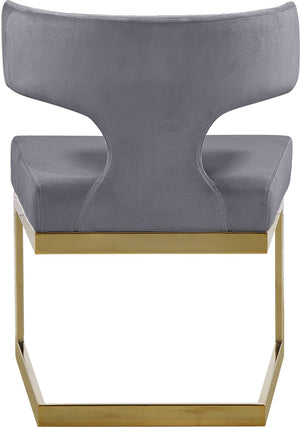Alexandra Velvet / Engineered Wood / Metal / Foam Contemporary Grey Velvet Dining Chair - 22" W x 22" D x 29" H