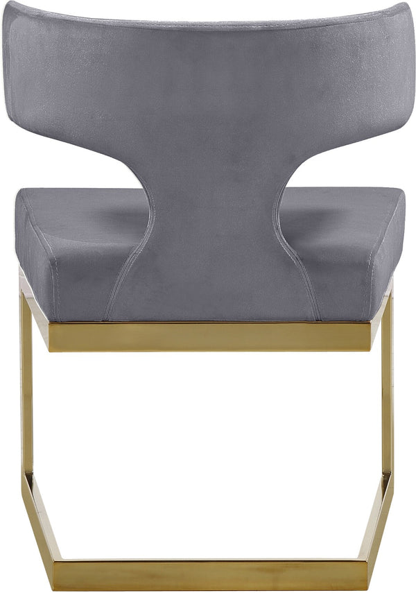 Alexandra Velvet / Engineered Wood / Metal / Foam Contemporary Grey Velvet Dining Chair - 22" W x 22" D x 29" H