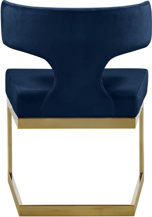 Alexandra Velvet / Engineered Wood / Metal / Foam Contemporary Navy Velvet Dining Chair - 22" W x 22" D x 29" H