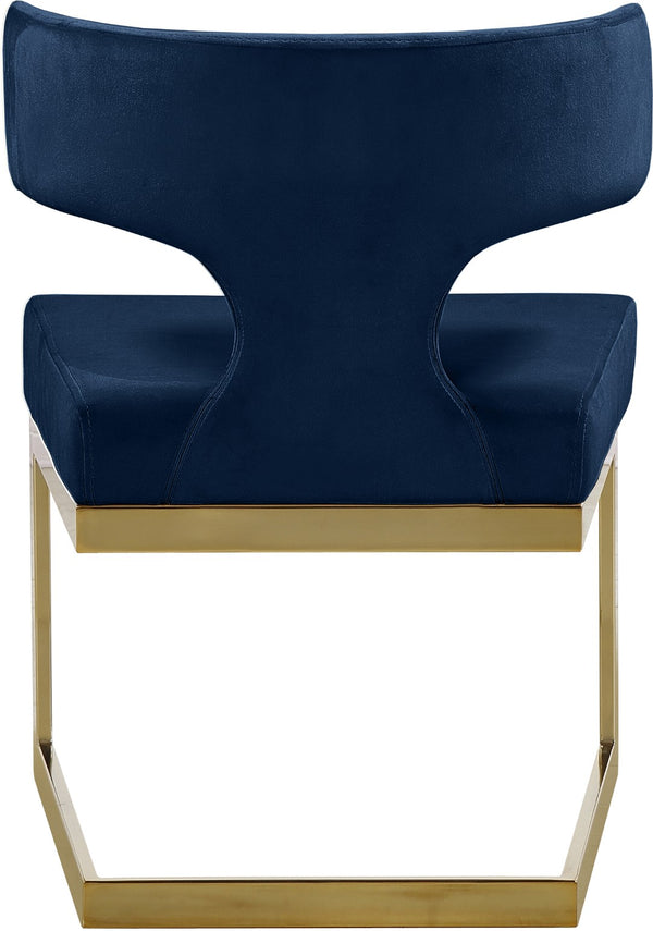 Alexandra Velvet / Engineered Wood / Metal / Foam Contemporary Navy Velvet Dining Chair - 22" W x 22" D x 29" H