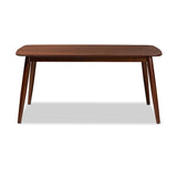 Baxton Studio Edna Mid-Century Modern Walnut Finished Wood Dining Table