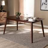 Baxton Studio Edna Mid-Century Modern Walnut Finished Wood Dining Table