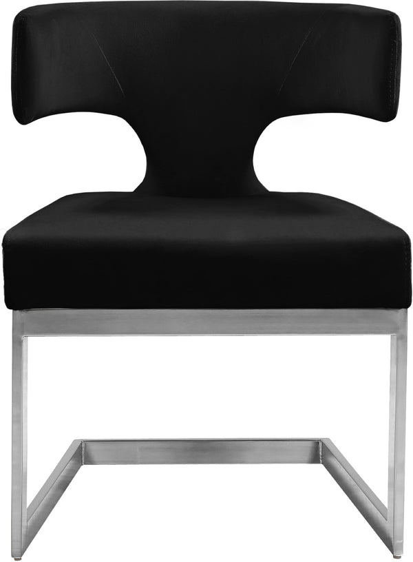 Alexandra Velvet / Engineered Wood / Metal / Foam Contemporary Black Velvet Dining Chair - 22" W x 22" D x 29" H