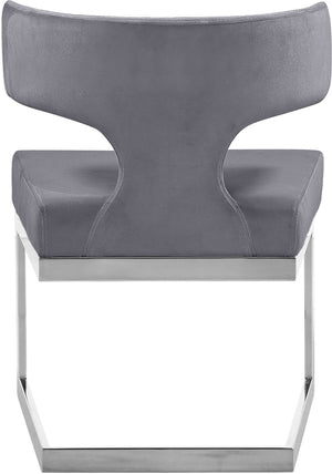Alexandra Velvet / Engineered Wood / Metal / Foam Contemporary Grey Velvet Dining Chair - 22" W x 22" D x 29" H