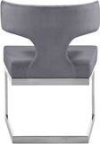 Alexandra Velvet / Engineered Wood / Metal / Foam Contemporary Grey Velvet Dining Chair - 22" W x 22" D x 29" H