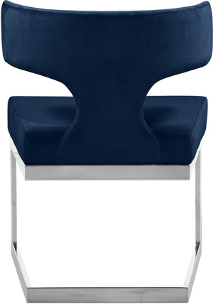Alexandra Velvet / Engineered Wood / Metal / Foam Contemporary Navy Velvet Dining Chair - 22" W x 22" D x 29" H