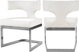 Alexandra Faux Leather / Metal / Engineered Wood / Foam Contemporary White Faux Leather Dining Chair - 22" W x 22" D x 29" H