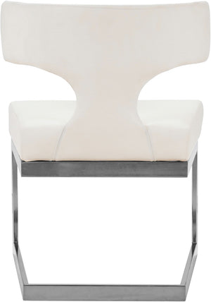 Alexandra Faux Leather / Metal / Engineered Wood / Foam Contemporary White Faux Leather Dining Chair - 22" W x 22" D x 29" H