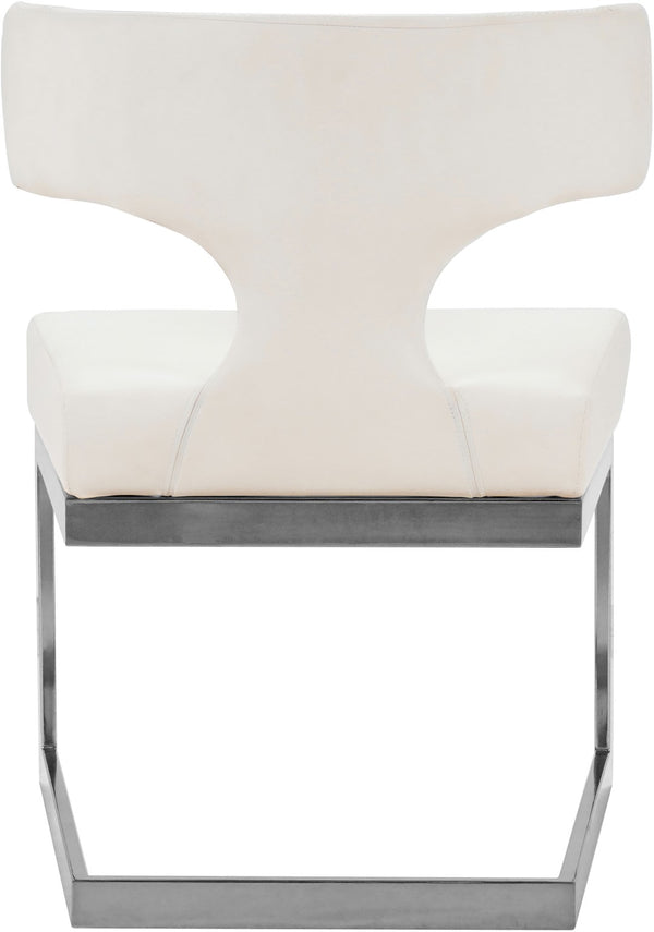 Alexandra Faux Leather / Metal / Engineered Wood / Foam Contemporary White Faux Leather Dining Chair - 22" W x 22" D x 29" H