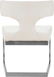 Alexandra Faux Leather / Metal / Engineered Wood / Foam Contemporary White Faux Leather Dining Chair - 22" W x 22" D x 29" H