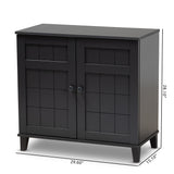 Baxton Studio Glidden Modern and Contemporary Dark Grey Finished 4-Shelf Wood Shoe Storage Cabinet