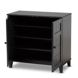 Baxton Studio Glidden Modern and Contemporary Dark Grey Finished 4-Shelf Wood Shoe Storage Cabinet