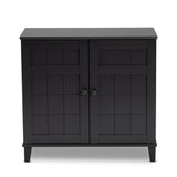 Baxton Studio Glidden Modern and Contemporary Dark Grey Finished 4-Shelf Wood Shoe Storage Cabinet