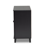 Baxton Studio Glidden Modern and Contemporary Dark Grey Finished 4-Shelf Wood Shoe Storage Cabinet