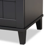 Baxton Studio Glidden Modern and Contemporary Dark Grey Finished 4-Shelf Wood Shoe Storage Cabinet