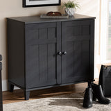 Baxton Studio Glidden Modern and Contemporary Dark Grey Finished 4-Shelf Wood Shoe Storage Cabinet