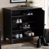 Baxton Studio Glidden Modern and Contemporary Dark Grey Finished 4-Shelf Wood Shoe Storage Cabinet