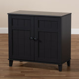 Baxton Studio Glidden Modern and Contemporary Dark Grey Finished 4-Shelf Wood Shoe Storage Cabinet