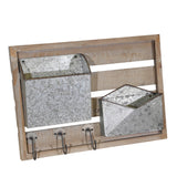 Sagebrook Home Contemporary Ec, Wood/metal Wall Mail Organizer 13601-03 Gray Wood