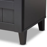 Baxton Studio Glidden Modern and Contemporary Dark Grey Finished 5-Shelf Wood Shoe Storage Cabinet with Drawer