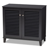 Coolidge Modern Contemporary Dark Grey Wood Shoe Storage Cabinet