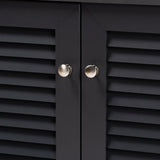 Baxton Studio Coolidge Modern and Contemporary Dark Grey Finished 4-Shelf Wood Shoe Storage Cabinet