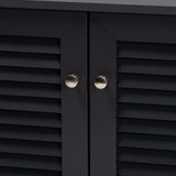 Baxton Studio Coolidge Modern and Contemporary Dark Grey Finished 8-Shelf Wood Shoe Storage Cabinet