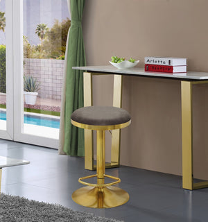 Brody Velvet / Engineered Wood / Metal / Foam Contemporary Grey Velvet Adjustable Stool - 15" W x 15" D x 23"-31.75" H