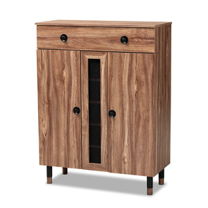 Baxton Studio Valina Modern and Contemporary 2-Door Wood Entryway Shoe Storage Cabinet with Drawer