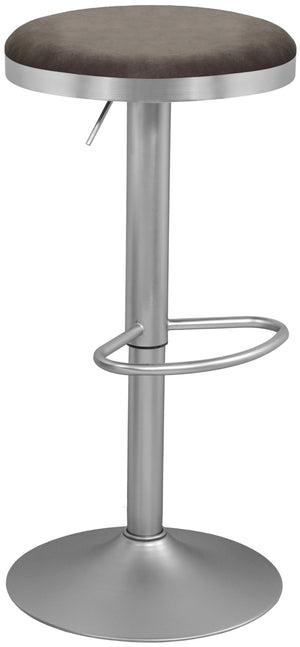 Brody Velvet / Engineered Wood / Metal / Foam Contemporary Grey Velvet Adjustable Stool - 15" W x 15" D x 23"-31.75" H