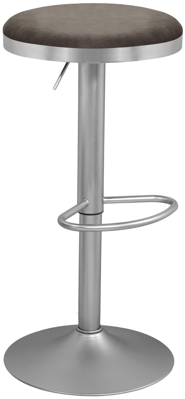 Brody Velvet / Engineered Wood / Metal / Foam Contemporary Grey Velvet Adjustable Stool - 15" W x 15" D x 23"-31.75" H