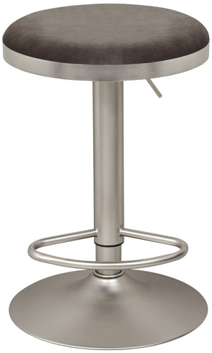 Brody Velvet / Engineered Wood / Metal / Foam Contemporary Grey Velvet Adjustable Stool - 15" W x 15" D x 23"-31.75" H