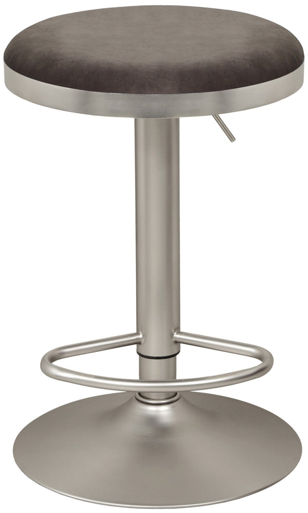Brody Velvet / Engineered Wood / Metal / Foam Contemporary Grey Velvet Adjustable Stool - 15" W x 15" D x 23"-31.75" H