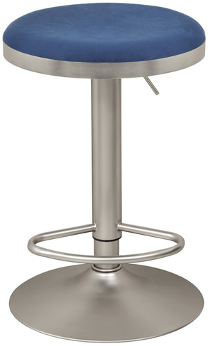 Brody Velvet / Engineered Wood / Metal / Foam Contemporary Navy Velvet Adjustable Stool - 15" W x 15" D x 23"-31.75" H