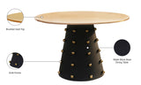 Raven Iron Contemporary Black / Gold Dining Table - 48" W x 48" D x 30" H