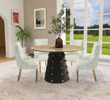 Raven Iron Contemporary Black / Gold Dining Table - 48" W x 48" D x 30" H