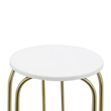 Sagebrook Home Contemporary Metal, Set of 2 -  22/28" End Tables, White/gld 16423 White Metal