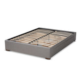 Baxton Studio Leni Modern and Contemporary Light Grey Fabric Upholstered 4-Drawer Queen Size Platform Storage Bed Frame