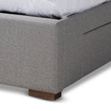 Baxton Studio Leni Modern and Contemporary Light Grey Fabric Upholstered 4-Drawer Queen Size Platform Storage Bed Frame