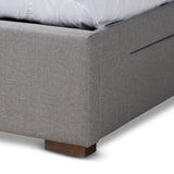 Baxton Studio Leni Modern and Contemporary Light Grey Fabric Upholstered 4-Drawer King Size Platform Storage Bed Frame