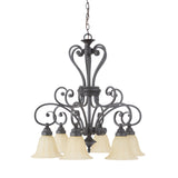 Yosemite Home Decor Florence Collection 6-Light Chandelier 95836R-6SS-YHD