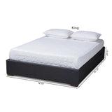 Baxton Studio Leni Modern and Contemporary Dark Grey Fabric Upholstered 4-Drawer King Size Platform Storage Bed Frame