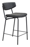 English Elm EE2768 100% Polyurethane, Plywood, Steel Modern Commercial Grade Counter Chair Set - Set of 4 Vintage Black, Black 100% Polyurethane, Plywood, Steel