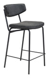 Zuo Modern Sharon 100% Polyurethane, Plywood, Steel Modern Commercial Grade Counter Stool Set - Set of 4 Vintage Black, Black 100% Polyurethane, Plywood, Steel