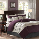 Madison Park Palmer Transitional| 100% Polyester Microsuede Pieced Comforter 7Pcs Set MP10-306