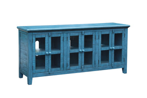 Vilo Home Mykonos 70" Solid Wood Blue TV Stand with Distressed Design VH9606 VH9606