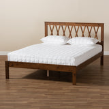 Baxton Studio Malene Mid-Century Modern Walnut Finished Wood Queen Size Platform Bed