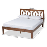 Baxton Studio Malene Mid-Century Modern Walnut Finished Wood Queen Size Platform Bed